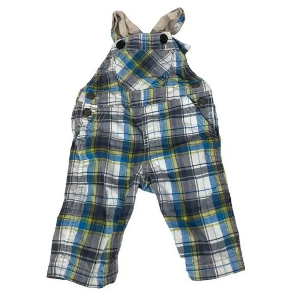 Genuine Baby from Oshkosh Overall Salopette Bib Plaid Jumper Size 6M